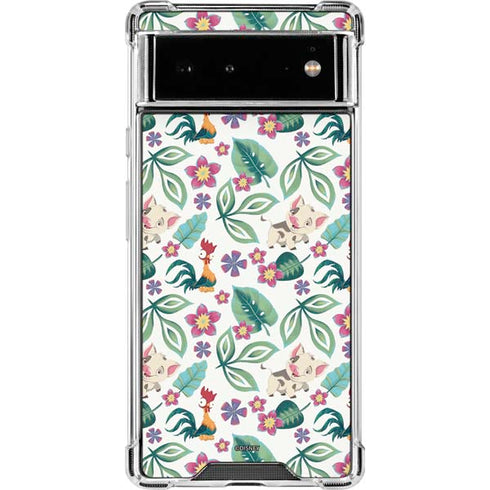 Disney Princess Moana Pua and Heihei Pattern Google Pixel 6 Clear Case